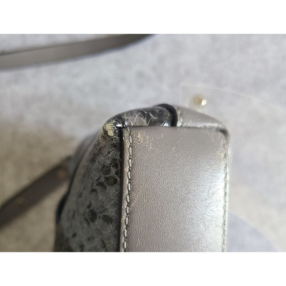VGUC Vince Camuto Blue and Grey Snakeskin Print Leather Crossbody with Tassel - Picture 5 of 12